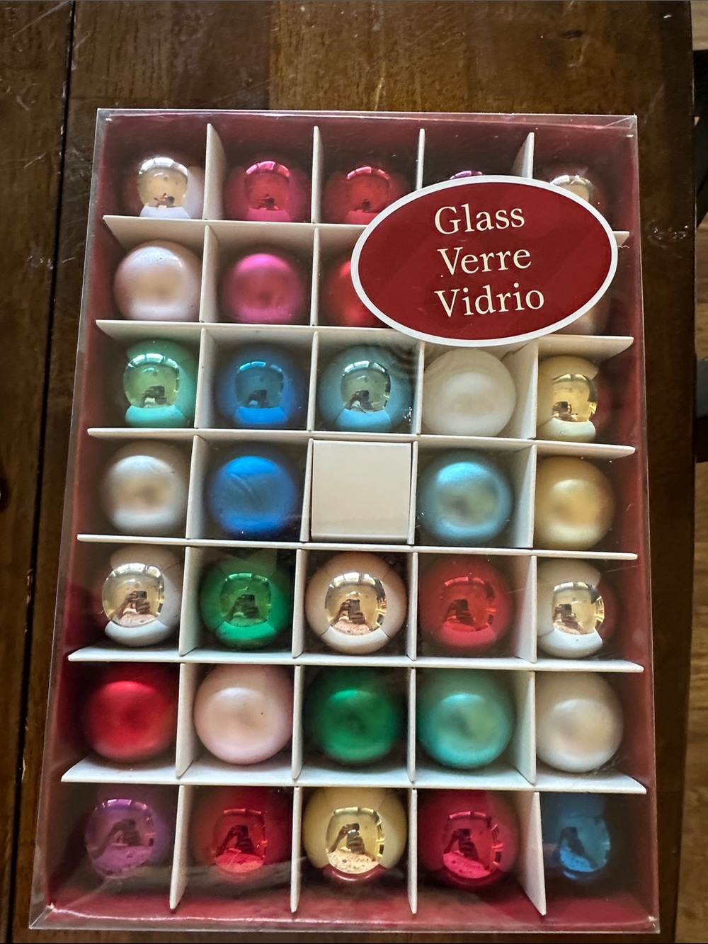 Holiday Time Glass Ornament Assortment - Red, Green, Blue, Gold, Pink, Pearl